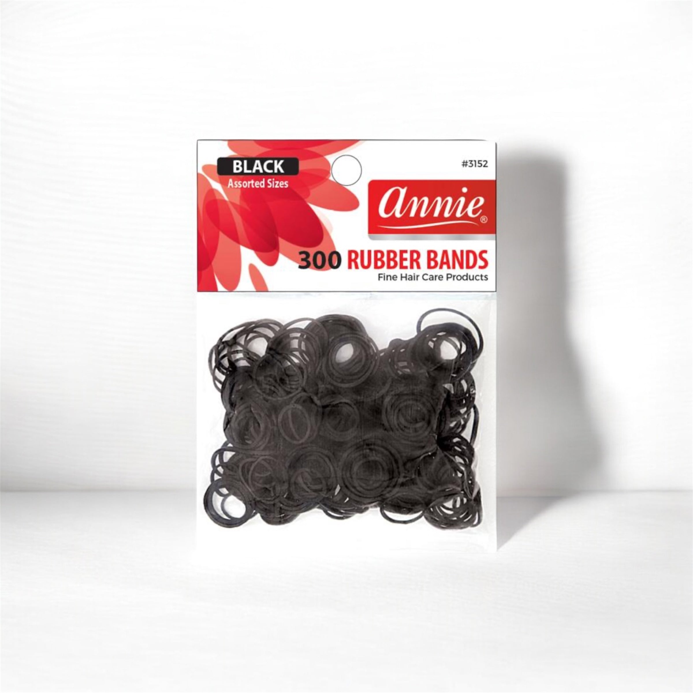 Annie 300Pc Rubber Bands Black Assort