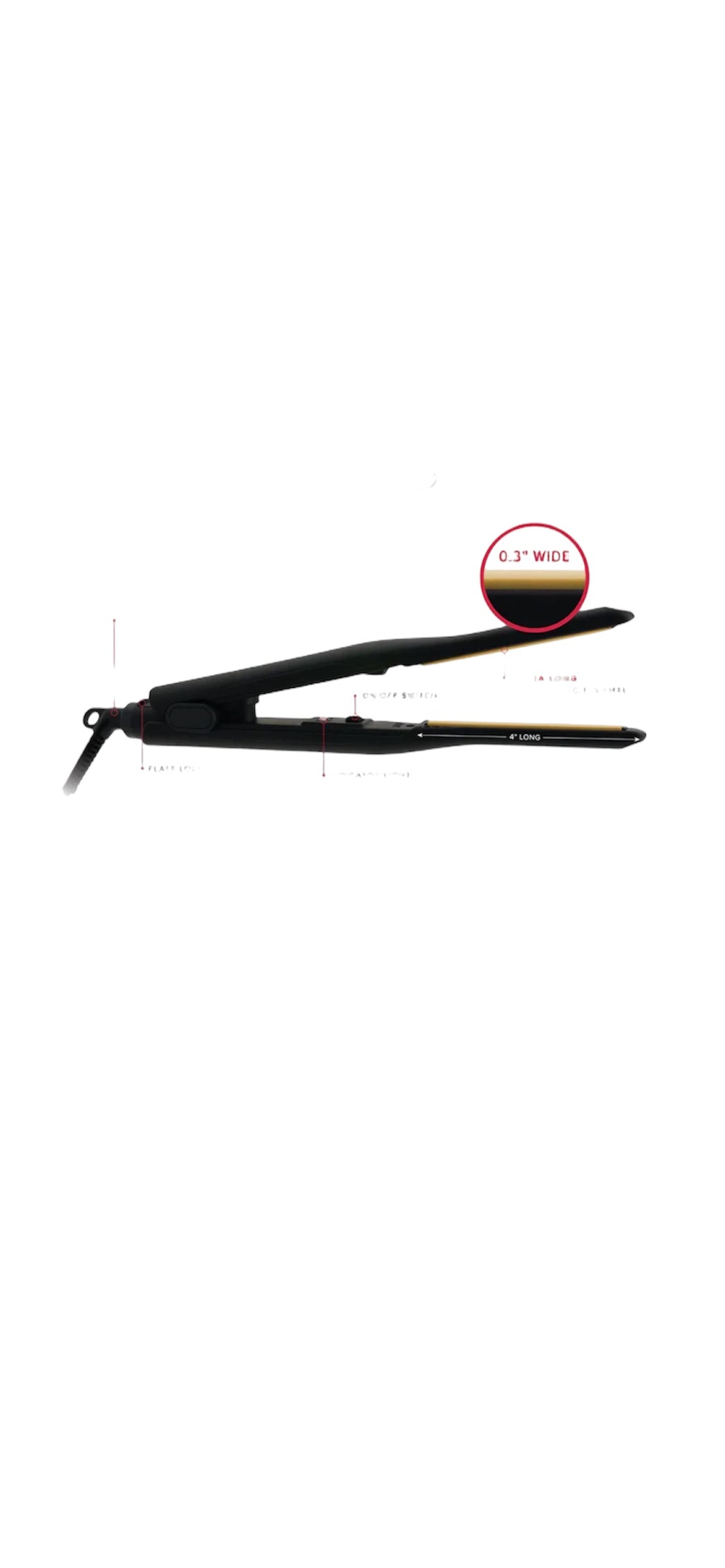 Annie Hot & Hotter Pencil Ceramic Tourmaline Flat Iron 3/10" Black