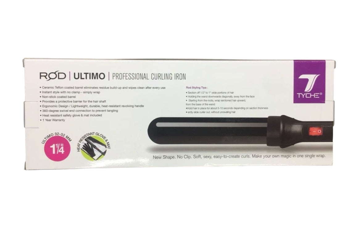 TYCHE 1.25" CERAMIC TEFLON CURLING IRON #TCR-U