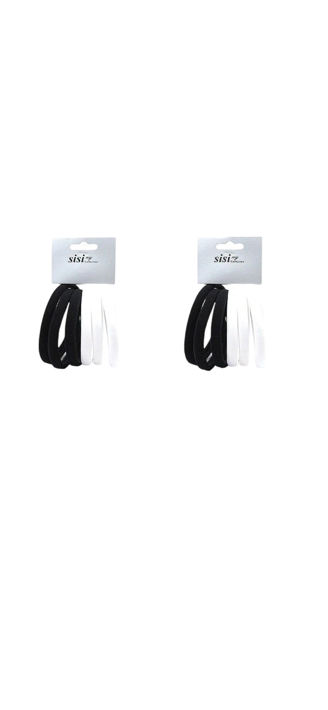 #EPT4011BW Large Soft Black & White Stretchy Hair Tie (6pc)